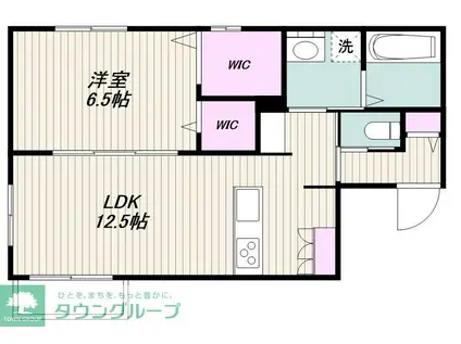 坂戸2丁目メゾン(1LDK/1階)の間取り写真