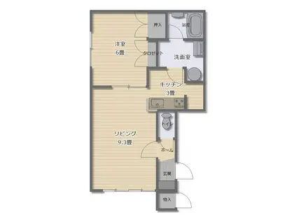 曙プレジデント(1LDK/2階)の間取り写真