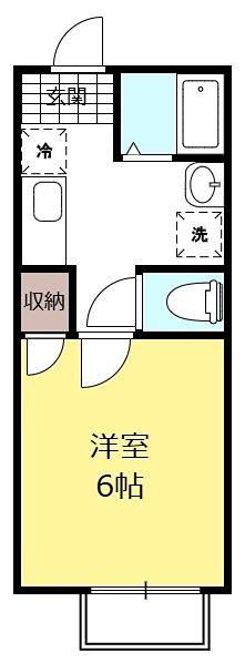 PLUME木更津(1K/2階)の間取り写真