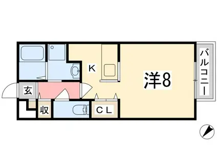 コンフォートテクノIIB(ワンルーム/2階)の間取り写真