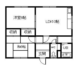 コーポ宮越(2LDK/1階)の間取り写真