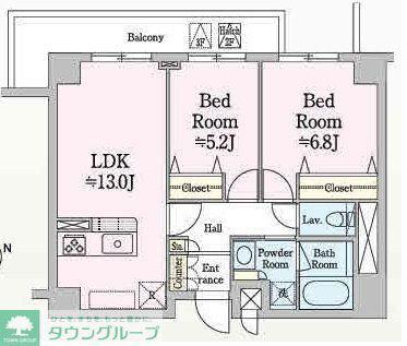 LIEN(2LDK/3階)の間取り写真