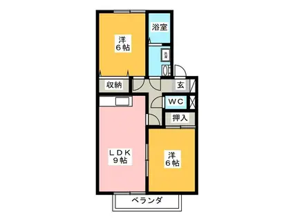 グランフォーレ壱番館(2DK/1階)の間取り写真