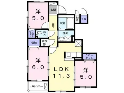 グランドコモンズII(3LDK/1階)の間取り写真