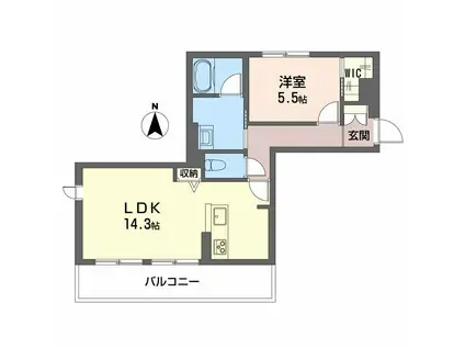 TERRACE米ケ袋(1LDK/4階)の間取り写真