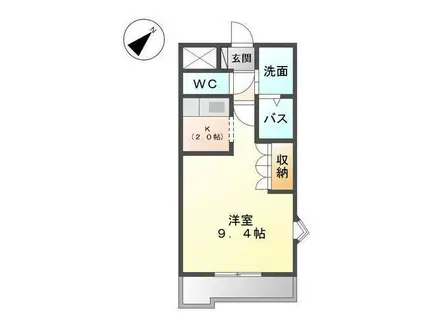 アウラ山手(1K/2階)の間取り写真