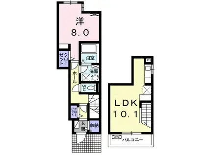 アマルフィ近江八幡I(1LDK/1階)の間取り写真