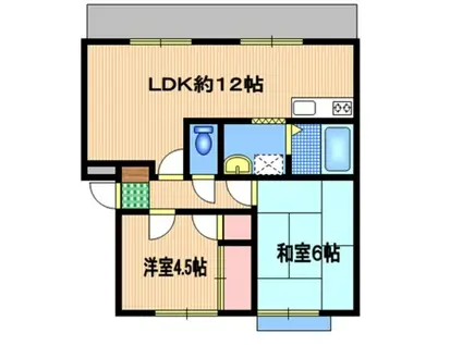 SUNハイツ(2LDK/1階)の間取り写真