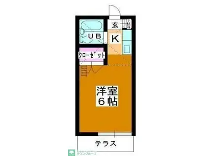 クロノス北坂戸(1K/2階)の間取り写真