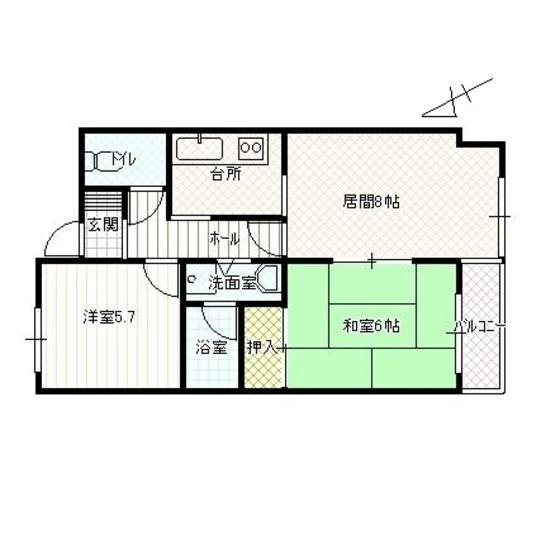 パークコート小橋(2DK/6階)の間取り写真