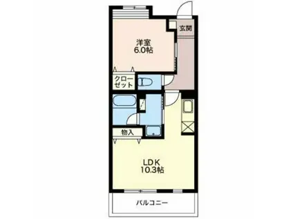 グリーングラス(1LDK/1階)の間取り写真