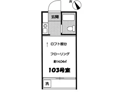 ブランメゾン池袋(ワンルーム/1階)の間取り写真