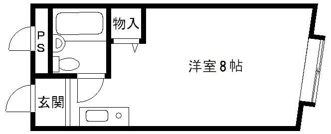 D-COURT(ワンルーム/3階)の間取り写真