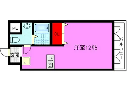 メゾンパティオII(1K/5階)の間取り写真