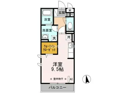 エスポア II(ワンルーム/3階)の間取り写真