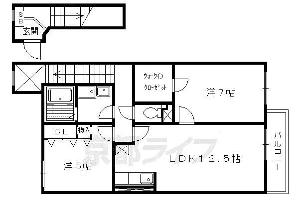 AZALEA SQUARE(2LDK/2階)の間取り写真