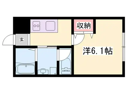 リープラス御着駅前II(1K/2階)の間取り写真