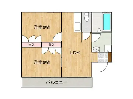 ベル放夢二番館(2LDK/2階)の間取り写真