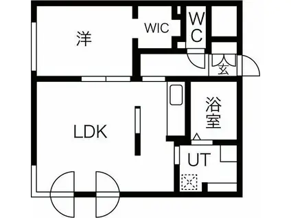NEXT AVE.TSUKISAMU(1LDK/1階)の間取り写真