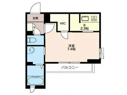 クレセントアール(1K/2階)の間取り写真