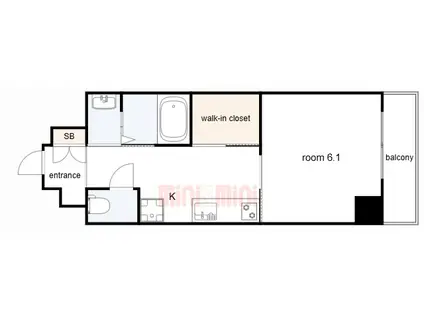 CREST TAPP 神戸三宮(1K/2階)の間取り写真