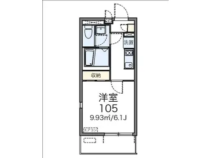 レオネクストリバーサイド遠(1K/2階)の間取り写真
