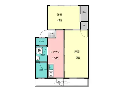 コーポスワン(2K/1階)の間取り写真