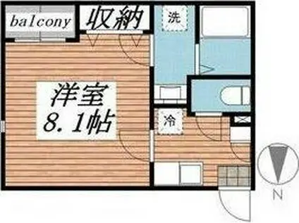 PAYNES PLACE(1K/1階)の間取り写真