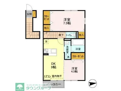 レルミタージュ(2DK/2階)の間取り写真