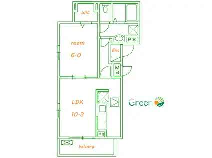 ブライトハウス平塚II(1LDK/1階)の間取り写真
