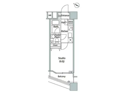 ファーストリアルタワー新宿(1K/11階)の間取り写真