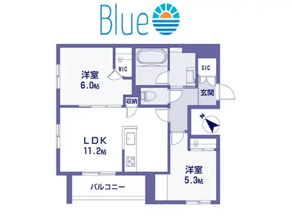 ヴィタレンタ(2LDK/1階)の間取り写真