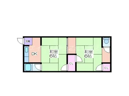 大領アパート(2DK/2階)の間取り写真