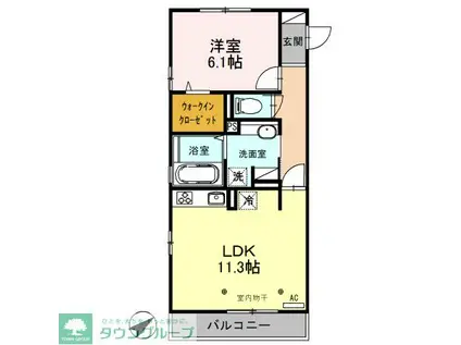 ミレニア籠原(1LDK/2階)の間取り写真