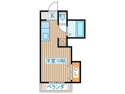 岩間ビル(ワンルーム/3階)の間取り写真
