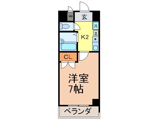 セントラルハイツ筒井(1K/4階)の間取り写真