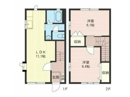 エスペランサB(2LDK/1階)の間取り写真