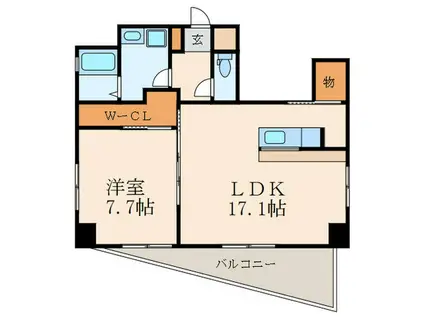 WIN小倉(1LDK/4階)の間取り写真