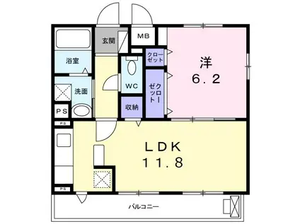 アルパージュ(1LDK/2階)の間取り写真
