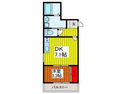 AXIA堀崎アクシアホリサキ(1DK/2階)の間取り写真