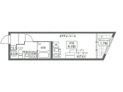 COCOCUBE北千住II(ワンルーム/3階)の間取り写真