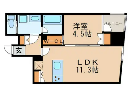 アーバネックス日本橋水天宮(1LDK/7階)の間取り写真