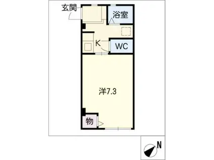 エルメゾン(1K/1階)の間取り写真