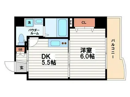 メゾン・デ・ノムラ東心斎橋(1DK/9階)の間取り写真