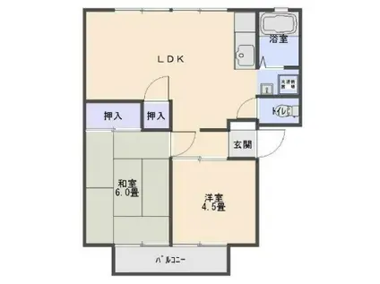 タウンハウスA(2LDK/1階)の間取り写真