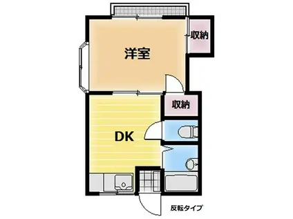 アルファパレス(1DK/2階)の間取り写真
