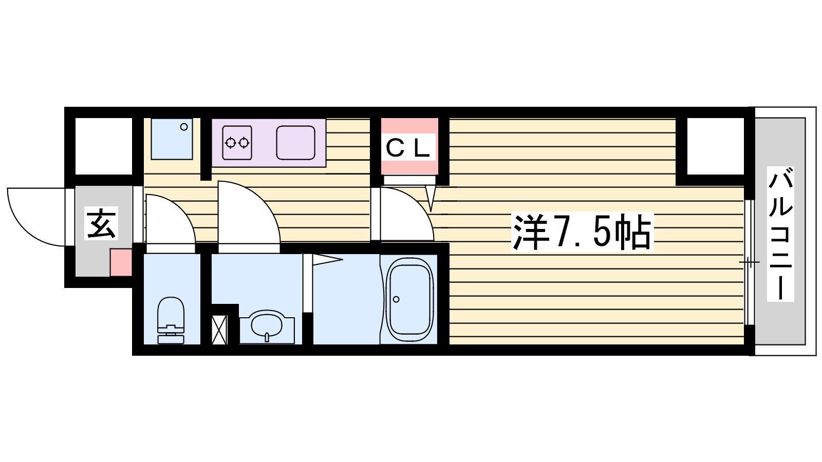 MISTRAL姫路駅前VI東駅前町(1K/3階)の間取り写真