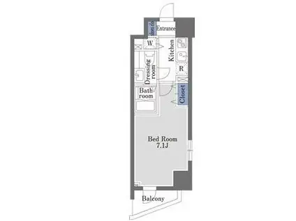 ドゥーエ学芸大学II(1K/4階)の間取り写真