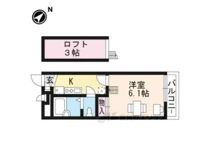 レオパレススワンコートⅡ(1K/1階)の間取り写真