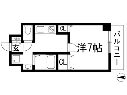 サウスヒルズ(1K/2階)の間取り写真